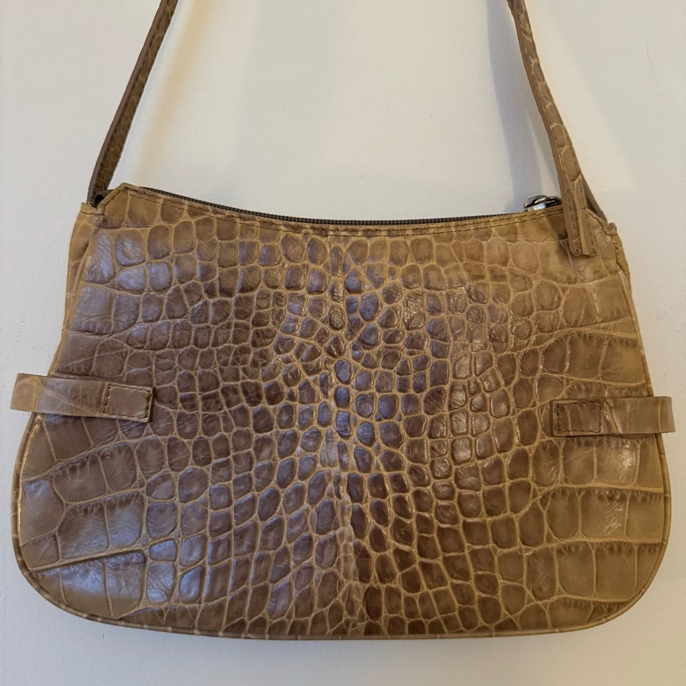 Vintage Tan Alligator Leather Shoulder Bag - Picture 4 of 7
